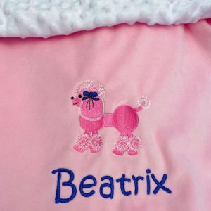 paris poodle cuddle blanket