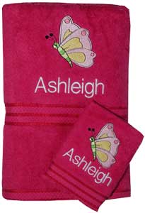 Pink-Personalised-Towel-Embroidered